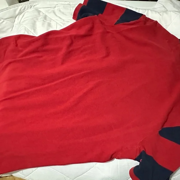 Ralph Lauren polo Red rugby  Shirt with Navy Accents - Picture 3 of 10